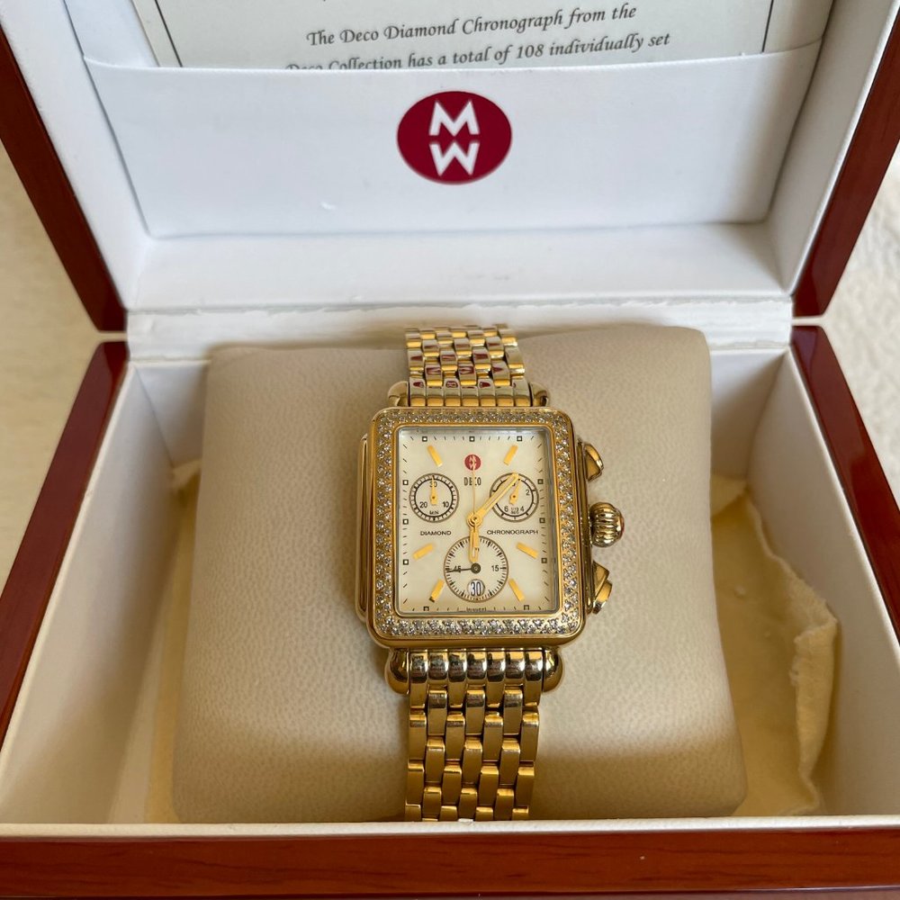 Michele Watch Gold Diamond Deco - Picture 6 of 6